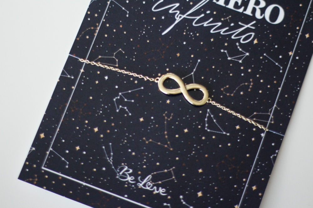 Pulsera TE QUIERO infinito, Plata Chapado Oro- Be Love