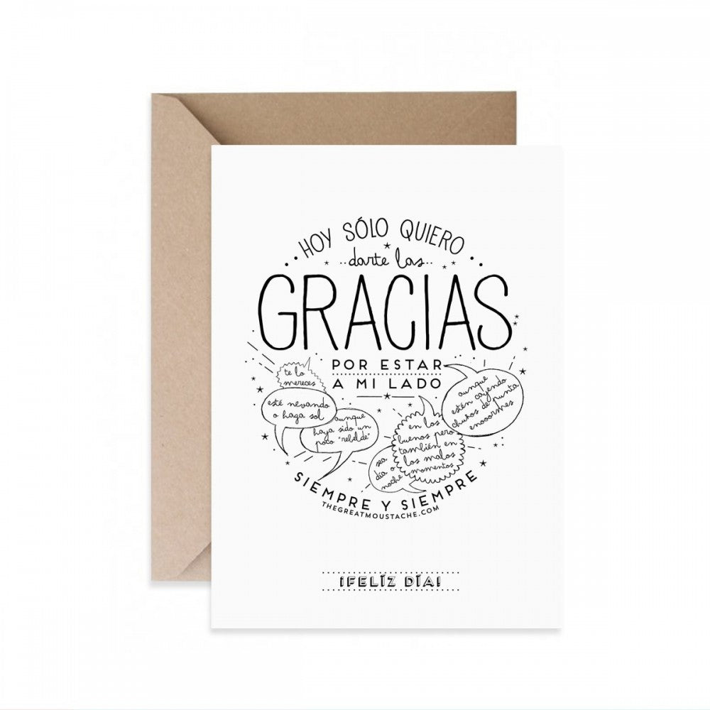 Tarjeta GRACIAS POR ESTAR A MI LADO SIEMPRE - The Great Moustache