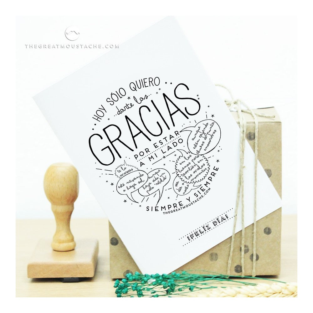 Tarjeta GRACIAS POR ESTAR A MI LADO SIEMPRE - The Great Moustache