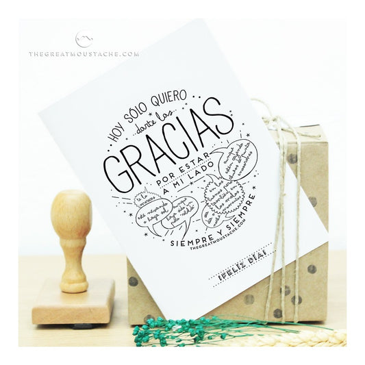 Tarjeta GRACIAS POR ESTAR A MI LADO SIEMPRE - The Great Moustache