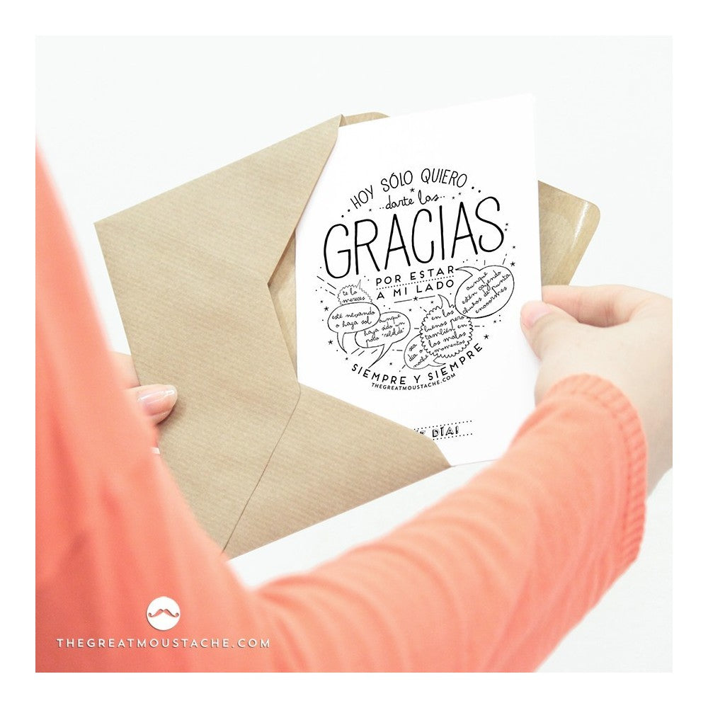 Tarjeta GRACIAS POR ESTAR A MI LADO SIEMPRE - The Great Moustache