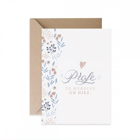 TARJETA - PROFE TE MERECES UN DIEZ- The Great Moustache