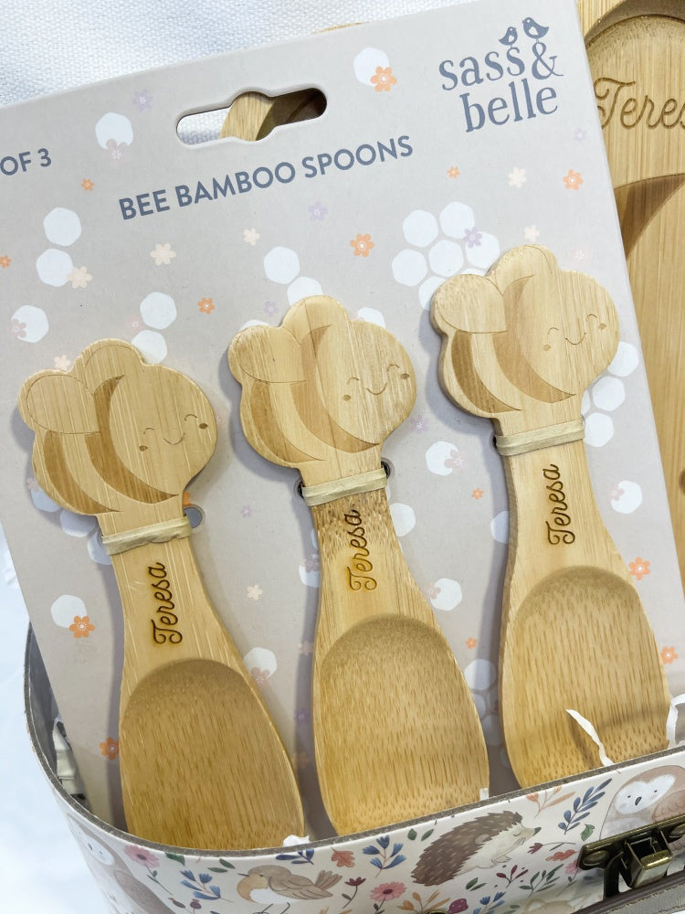 Cucharas de Bambú ABEJITA PERSONALIZABLES- Sass & Belle