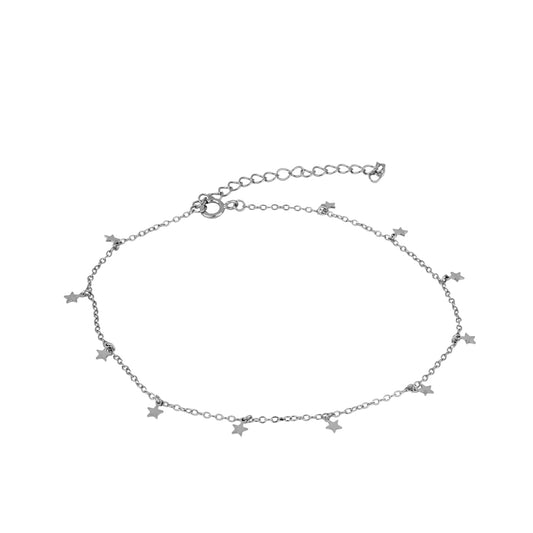 TOBILLERA ESTRELLITAS-PLATA
