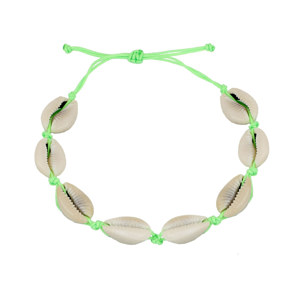 TOBILLERA CONCHAS VERDE FLUOR