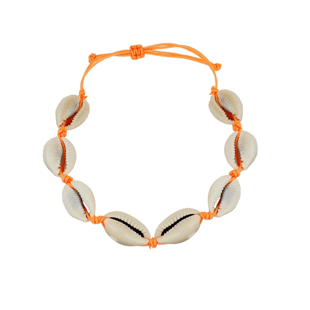 TOBILLERA CONCHAS NARANJA FLUOR